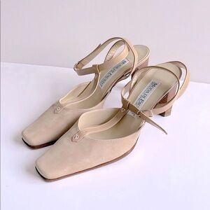 Elegant Beige Slingback suede Heels excellent condition